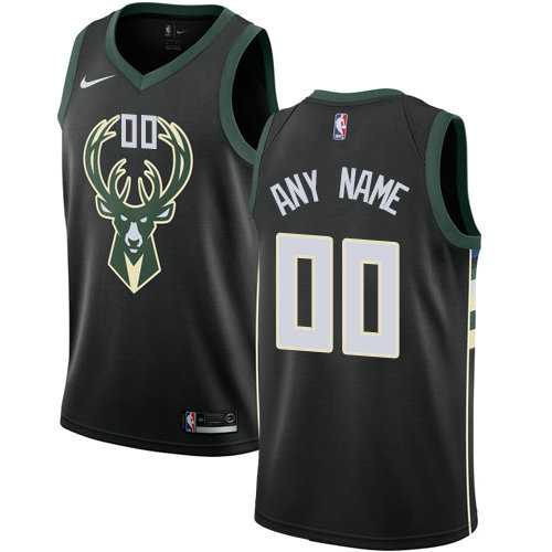 Men & Youth Customized Milwaukee Bucks Swingman Black Alternate Nike Statement Edition Jersey